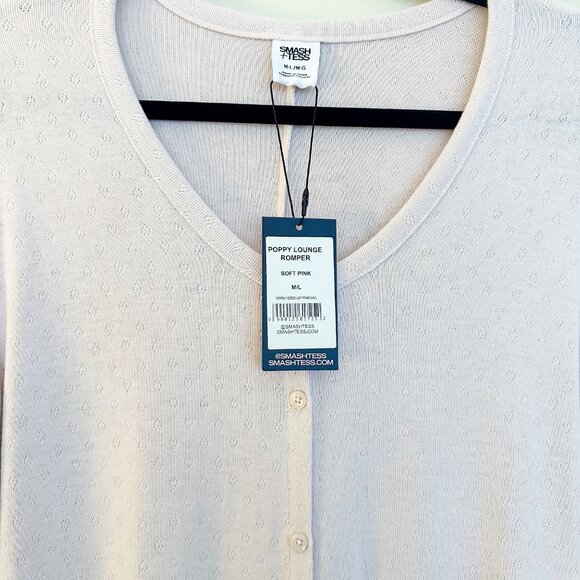 Smash + Tess Poppy Lounge Romper | M/L Soft Pink Henley | NWT - Picture 4 of 4